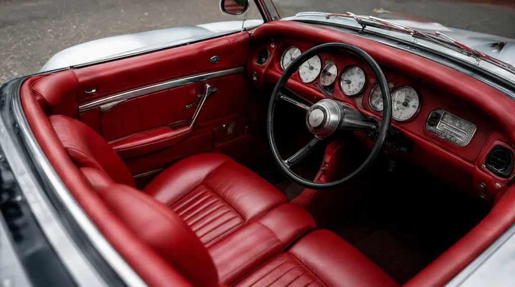 Vintage Convertible with Deep-Red Leather Interior