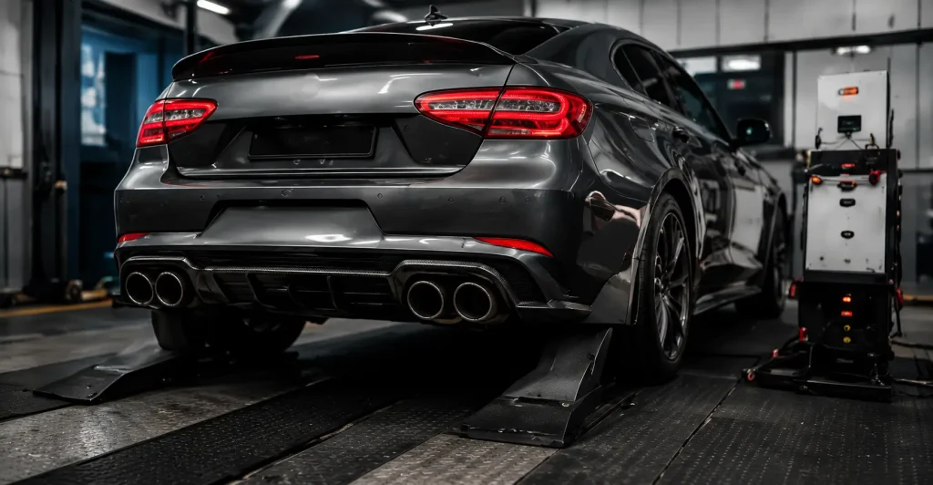 Luxury Sedan on a Dynamometer